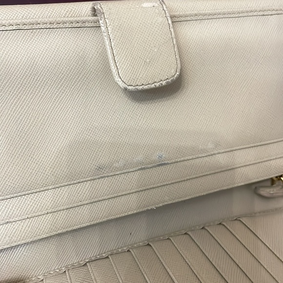 Prada Saffiano Tan Leather Long Fold Over Wallet Purse - Picture 14 of 14